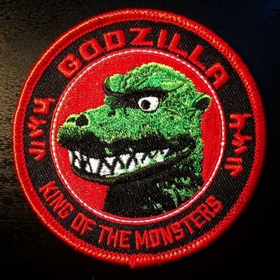 Godzilla kotm (patch) Slasher Halloween, Gogo Tomago, Tadashi Hamada, Fun Jacket, Morale Boosters, Patch Sticker, Jacket Patches, Patches Embroidery, Cool Embroidery