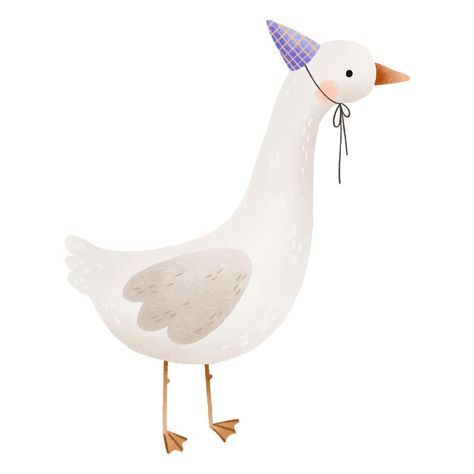 Cute cartoon goose with a festive cap on his head. Birthday illu Cartoon Goose, Farm Birthday, Cityscape Photos, Logo Banners, Nature Backgrounds, Heart With Arrow, Photo Template, Background Banner, Animal Illustration