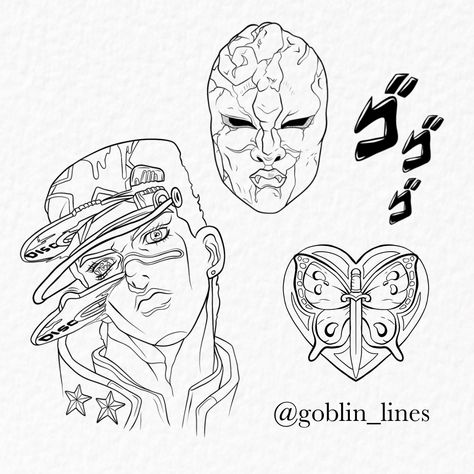 Small Jojo Tattoo, Menacing Jojo Tattoo, Jotaro Kujo Tattoo Ideas, Jojo Bizzare Adventure Tattoo Ideas, Jolyne Tattoo Jojo, Stone Ocean Tattoo, Jojo Bizarre Adventure Tattoo Ideas, Jolyne Kujo Tattoo, Jolyne Tattoo