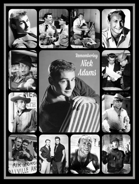 Remembering Nick Adams | created by Diane Yoder | 2021 Asher Adams All American, Patch Adams Poster, Tyler Adams Usa, Lucas Beineke Addams Family, Nick Adams, Classic Film Stars, Hollywood Legends, Hollywood Actor, Classic Films