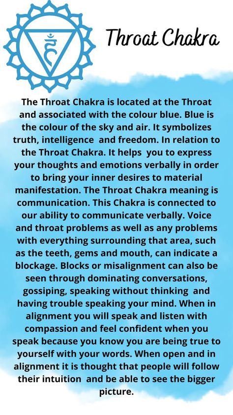 Throat Chakra Healing Yoga Poses, Chakra Meaning, Chakra Meanings, Throat Chakra Crystals, The Throat Chakra, Sacral Chakra Healing, Throat Chakra Healing, Life Skills Lessons, Chakra Health