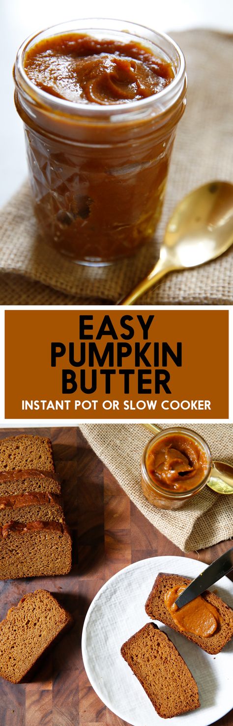 Pumpkin Butter is a sweet spread made up of cooked pumpkin puree and warm spices. It can be made either in the Instant Pot or in the Slow Cooker Homemade Pumpkin Butter, Healthy Vegan Dessert, Pumpkin Butter Recipe, Cheesecake Vegan, Slow Cooker Desserts, Brownie Desserts, Pumpkin Butter, Homemade Butter, Homemade Pumpkin