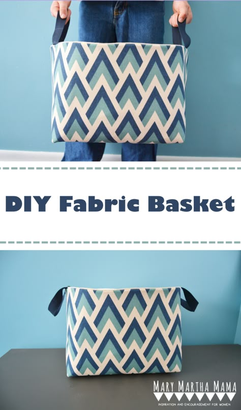 Diy Fabric Basket, Fabric Basket Tutorial, Projek Menjahit, Fabric Basket, Fabric Boxes, Beginner Sewing Projects Easy, Simple Sewing, Sew Ins, Leftover Fabric