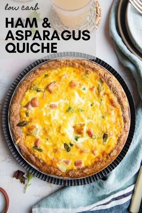 Ham And Asparagus Quiche, Asparagus Quiche Recipes, Ham And Asparagus, Ham Quiche, Onion Quiche, Asparagus Quiche, Mediterranean Life, Mediterranean Breakfast, Egg Pie