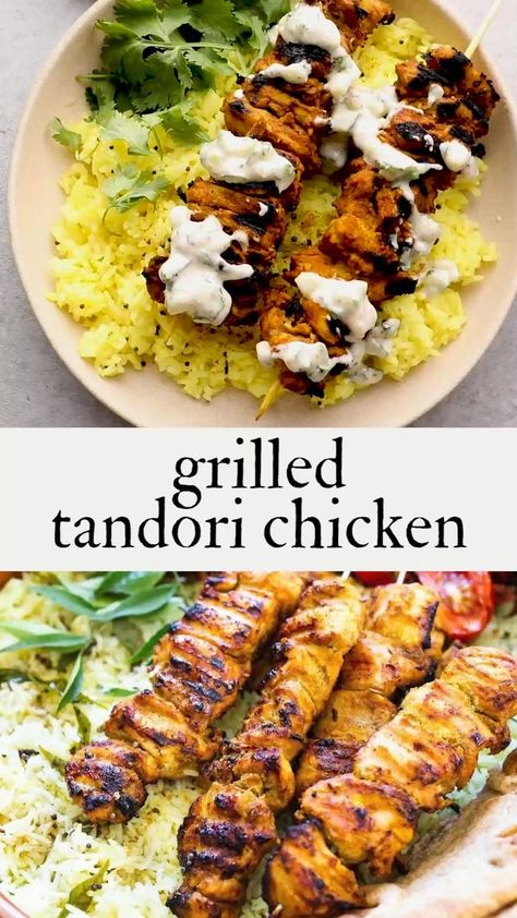 Indian Basmati Rice, Grilled Tandoori Chicken, Yogurt Marinade, William E Kate, Grill Chicken, Summer Grilling Recipes, Grilled Chicken Recipes, Thigh Recipes, Health Dinner Recipes