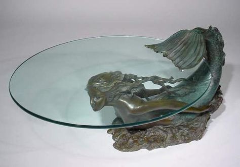 Mermaid Table, Unusual Coffee Tables, Mermaid Room, Table With Glass Top, Mermaid Aesthetic, Dream Apartment, Dream House Interior, Cute Room Decor, A Mermaid