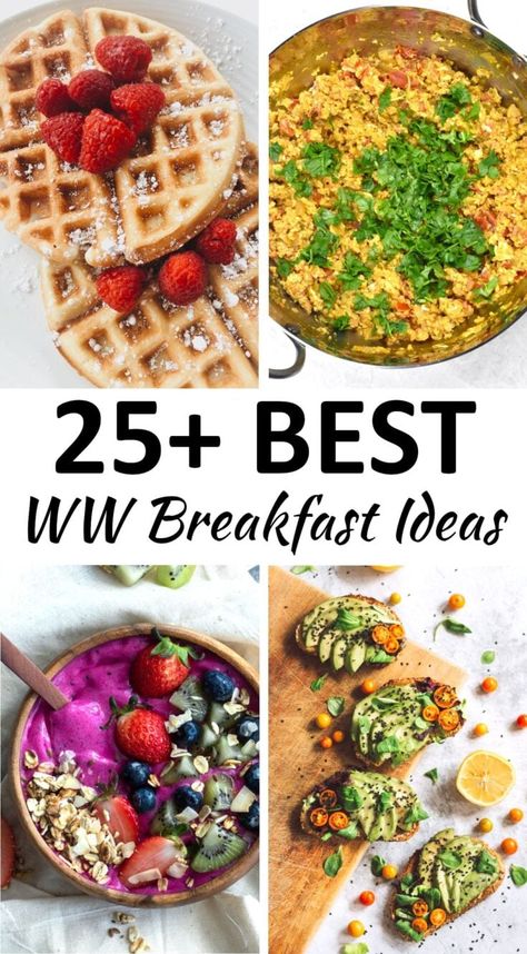 Weightwatchers Breakfast Recipes, Ww Breakfast Recipes Easy, Weight Watchers Breakfast Ideas, Ww Quick Breakfast, Ww Breakfast Sandwich, Weight Watchers Breakfast Burrito, Ww Pancakes Weight Watchers, Weight Watchers Pancakes, Weight Watchers Recipes Breakfast