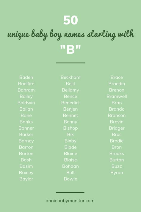 baby boy names / boy names starting with B / uncommon boy names / unique boy names / rare boy names Boy Names Start With A B, Boy Names That Start With B, B Names For Boys, B Boy Names, Rare Boy Names Unique, Rare Names For Boys, Boy B Names, 1 Syllable Girl Names, 1 Syllable Boy Names