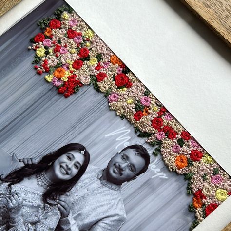 embroidery • Instagram Photography Embroidery Ideas, Embroidery On Photographs, Canvas Photo Frame, Embroidered Photography, Embroidered Photo Art, Embroidered Photographs, Photo Embroidery, Embroidered Photo, Birthday Gifts For Boyfriend Diy