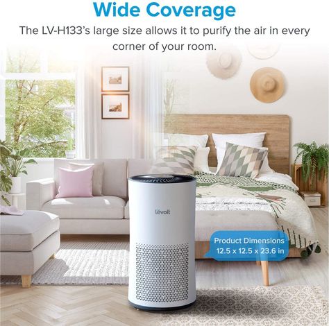 LEVOIT Air Purifier for Large Room Bedroom, Air Cleaner with H13 True HEPA Filter, Captures 99.97% of Airborne Droplets Particles, Allergies, Dust, Pets, Smoke, Mold, Pollen, Quiet Odor Eliminators: Amazon.ca: Home & Kitchen Mold Spores, Pet Allergies, Hepa Air Purifier, Filter Design, Air Humidifier, Air Purifiers, Home Repairs, Air Cleaner, Instagram Design