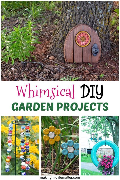 Creative Garden Projects Backyards, Fun Garden Projects, Diy Garden Decor Projects, Alice In Wonderland Garden, Whimsical Diy, Yard Art Crafts, Whimsical Garden Art, Diy Garden Fountains, Garden Decor Projects