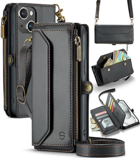 PRICES MAY VARY. ✅【Designed for iPhone 15 Crossbody Wallet Case】Our premium PU leather case is designed to fit the exact specifications of the Apple iPhone 15(6.1-inch screen) for maximum protection against scratches and other damage. (Please note it is not compatible with iPhone 15 Pro Max, iPhone 15 Pro, or iPhone 15 Plus models.) ✅【Detachable Lanyard Shoulder Strap and Wristlet】Enhance your experience with the iPhone 15 Crossbody Case, a versatile design with a removable long shoulder strap f Leather Card Holder Wallet, Phone Purse, Crossbody Wallet, Wallet Phone Case, Card Holder Wallet, Small Crossbody, Card Holder Leather, Wrist Strap, Leather Case