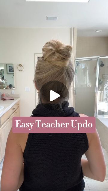 Easy Teacher Hairstyles, Teacher Hairstyles, School Finds, Easy Updo, Easy Bun, Easy Updos, Busy Morning, Hair Tutorials Easy, Hairdo For Long Hair