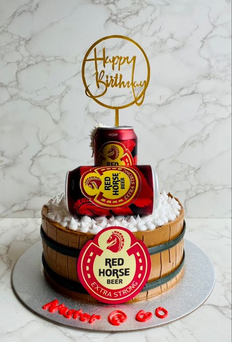 Beer Cake Design, Cake For Father, San Mig, Beer Cakes, Birthday Beer Cake, Funny Happy Birthday Images, Birthday Beer, Beer Cake, Fathers Day Cake