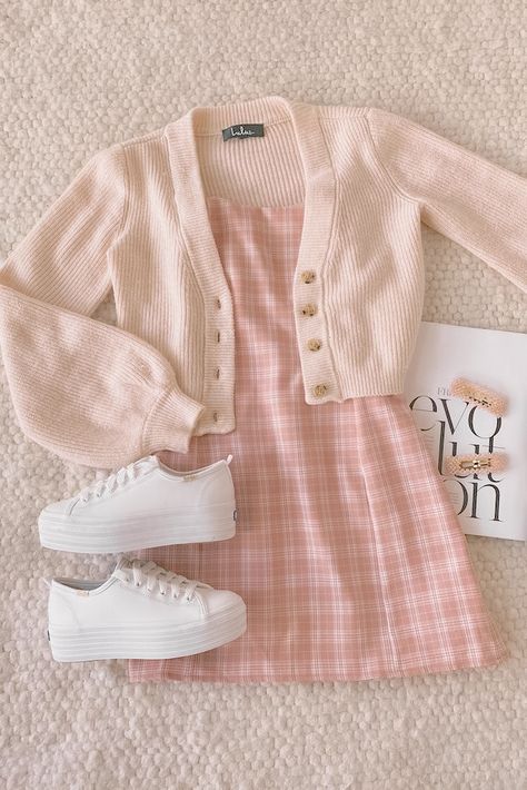 Backless Mini Dress, Mode Inspo, Stevie Nicks, Pink Outfits, 가을 패션, Pink Plaid, Mode Vintage, Girly Outfits, Mode Inspiration