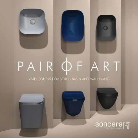 Artistic pairs of tranquility to adorn your routine with a freshness of bold and classic colors! 𝗲𝘅𝗽𝗹𝗼𝗿𝗲 𝗺𝗼𝗿𝗲 𝗵𝗲𝗿𝗲 : http://www.soncera.com/ #Soncera #SonceraBathware #BathwareCollection #Bathroom #BathroomInspiration #WashBasin #basin #BathroomDecor #Sanitaryware #UniqueBasin #BuildingMaterials #CeramicBasin #BathroomDesign #UniqueBathroom #TableTopBasin #BathroomRenovation Sanitaryware Showroom Design, Construction Brochure, Marble Showroom, Munna Bhai, Flat House Design, Material Display, Store Shelves Design, Neon Lights Bedroom, Warehouse Design