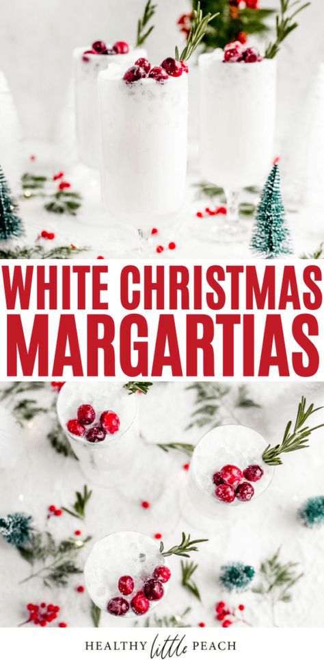 White Christmas Margaritas (Dairy Free) - Healthy Little Peach White Holiday Cocktails, White Margarita Christmas, White Christmas Margarita Recipe, White Christmas Cocktail, Christmas Margaritas, Dairy Free Cocktails, Margarita Truck, Christmas Margarita, Coconut Milk Drink