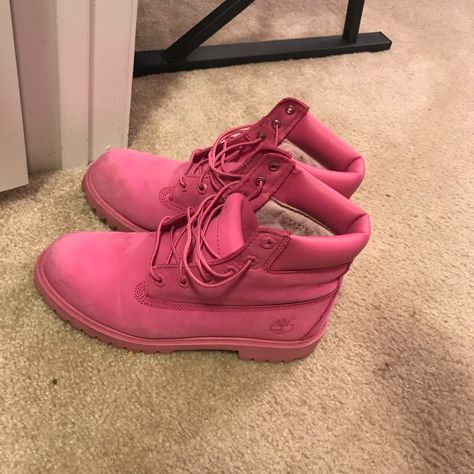 Timberland Boots | Color: Pink | Size: 8.5 Pink Timberland Boots Outfit, Outfits With Pink, Pink Timberland Boots, Timberland Boots Outfit Mens, Custom Heels, Pink Timberlands, Timberland Boots Black, Timberland Logo, Timberland Boots Outfit