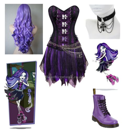 "spectra vondergeist - Monster High - Cosplay." by shadow-cheshire ❤ liked on Polyvore featuring Dr. Martens Monster High Aesthetic Outfit, Band Costumes, Monster High Halloween Costumes, Monster High Outfits, Monster High Halloween, Monster High Cosplay, Monster High Costume, Spectra Vondergeist, Monster High Clothes