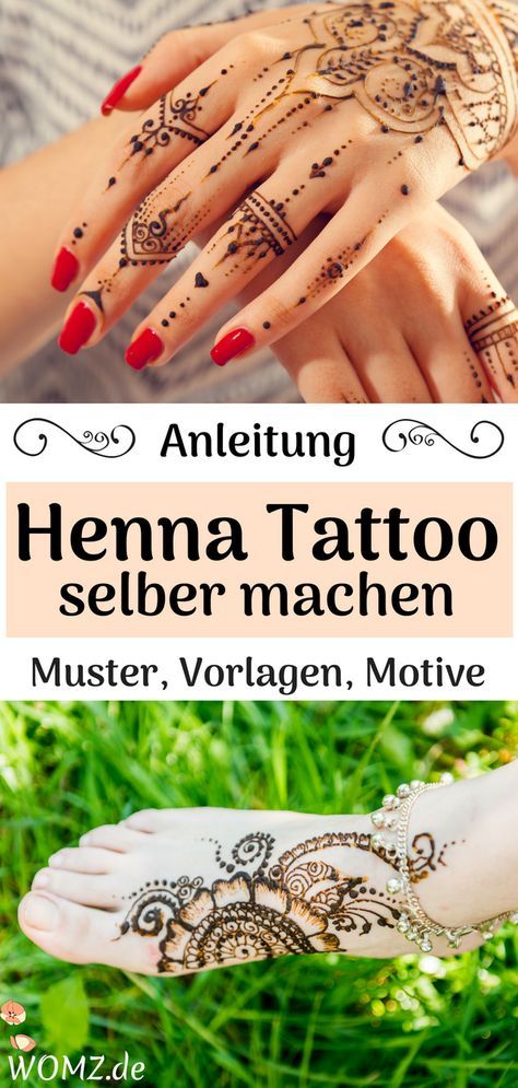 Henna Tattoo selber machen - Anleitung mit Vorlagen. Ich zeige dir in dieser Anleitung, wie du ein Henna Tattoo ganz einfach selber malen kannst. Außerdem findest du jede Menge Vorlagen, Muster und Motive, die dich für diesen ornamentalen Körperschmuck inspirieren. #henna #tattoo #hennatattoo #anleitung #motive #vorlagen #muster Henna Motive, Tattoo Yourself, Henna Diy, Hanna Tattoo, Diy Henna, Jagua Tattoo, Henna Tutorial, Henna Tattoo Hand, Tattoo Prices