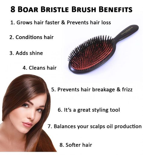 Boar Bristle Brush Benefits Boar Bristle Brush Benefits, Boar Hair Brush, Boar Brush, Boar Bristle Hair Brush, Clean Hairbrush, Boar Bristle Brush, How To Grow Your Hair Faster, Hair Growing Tips, Hair Brushes