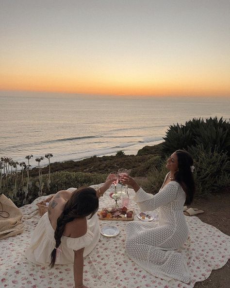 Girly vibes only around here💘 Sunset lovers, bff vibes, Pinterest inspired, sunset girls, sunset aesthetic Bff Vibes, Sunset Picnic, Girly Vibes, Sunset Girl, Summer Activity, Trending Pins, White Prom Dress, Sunset Aesthetic, Seaside Getaway