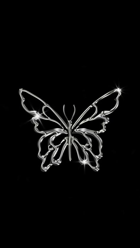 Butterfly Pfp, Black And Silver Wallpaper, Cybery2k Aesthetic, X Tattoo, Jelly Wallpaper, Rockstar Aesthetic, Nft Art, Black Butterfly, Black And White Aesthetic