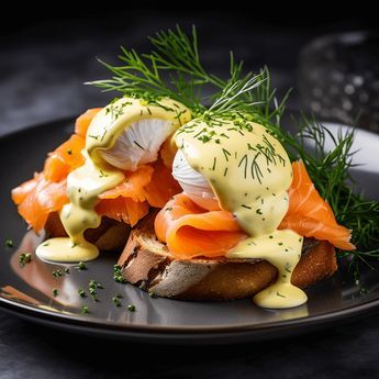 Smoked Salmon Benedict with Fresh Dill Hollandaise Sauce and Local Sourdough Bread Recipe Salmon Benedict, Dungeness Crab Recipes, Smoked Salmon Breakfast, Smoked Salmon And Eggs, Fennel Slaw, Salmon Breakfast, Smoked Oysters, Napa Home, Smoked Salmon Recipes