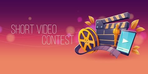 Flat design banner video contest | Free Vector #Freepik #freevector #video-banner #flat-banner #horizontal-banner #banner-layout Banner Video, Video Banner, Banner Layout, Admit One Ticket, Safety Video, Video Contest, Digital Art Photography, Film Maker, Business Identity