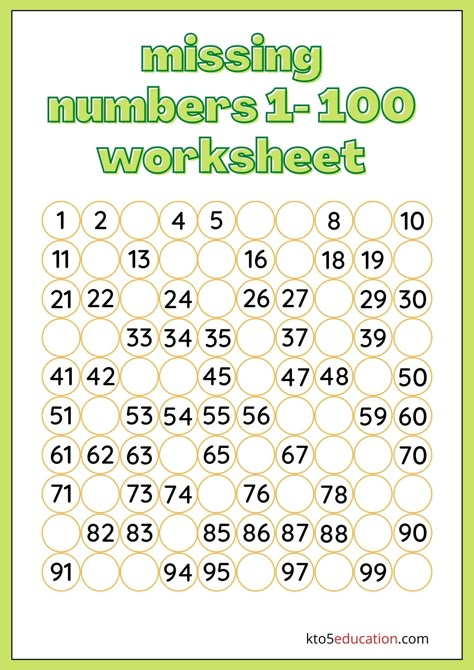 Number 1 To 100 Worksheets, Writing Numbers 1-100 Worksheet, 1-100 Worksheets, Numbers To 100 Worksheets, Counting 1 To 100 Worksheet, 1 To 100 Numbers Worksheet, Number Worksheets For Grade 1, Missing Numbers 1-100 Worksheet, 1 To 100 Numbers Chart