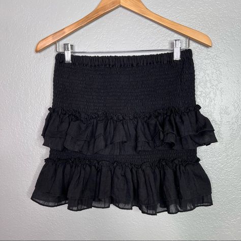 Stretchy Black Ruffle Skirt Waist 12-20 Length 15 Silk Skort, Faux Skirt, Black Ruffle Skirt, Smocked Skirt, Juicy Couture Charms, Faux Leather Mini Skirt, Neo Noir, Vanilla Girl, Linen Skirt