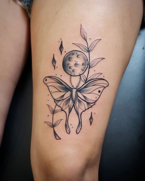 Luna Butterfly Tattoo, Moth Tattoo Inner Arm, Moth And Moon Tattoo, Tattoo Inner Arm, Moth Tattoo Ideas, Lunar Moth Tattoo, Luna Moth Tattoo, Moth Tattoo Design, Gallery Tattoo