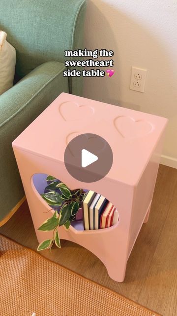 Candyce ✨ Curious Homewares on Instagram: "Full process vid making the Sweetheart Table💖 my favorite project from this month! Posting one more time before social media makes me move on haha. I do have another cute table built but it’ll be finished sometime in October! I wish I could make a million more of these, 10/10 worth the hand cramps😇  #sidetable #furnituredesign #aesthetichomedecor #dopaminedecor #tabledesign" Cute Table, Disco Cowgirl, Sweetheart Table, Move On, Side Tables, Table Design, Diy Ideas, Furniture Design, Side Table