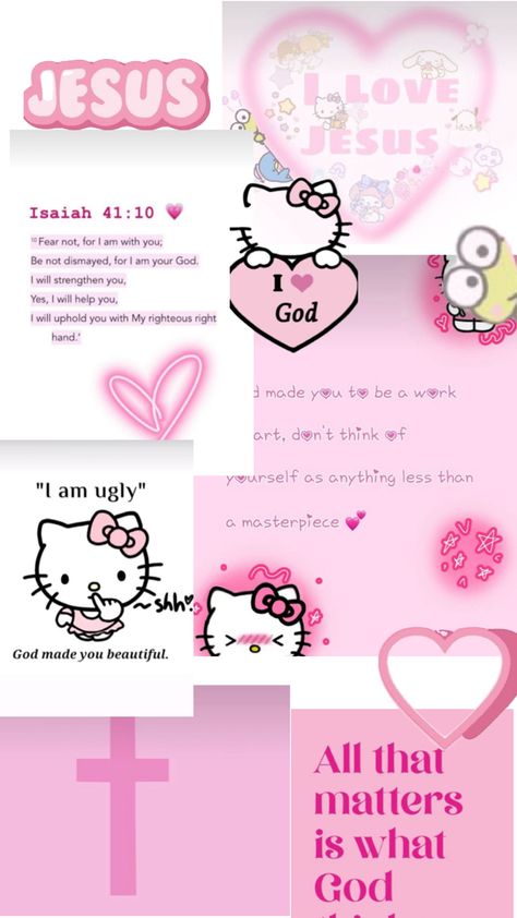 This is hello kitty themed for poeple who believe Jesus Christ.💗 Happy Bible Quotes, Hello Kitty Wallpapers, Pink Hello Kitty Wallpaper Iphone, Pretty Wallpaper Ipad, Christian Iphone Wallpaper, Hello Kitty Wallpaper Hd, Pink Wallpaper Hello Kitty, Images Hello Kitty, Cute Bibles