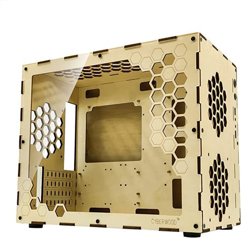 Amazon.com: CYBERWOOD Micro ATX PC Case,Mini Tower Computer Case,Gaming PC Case,DIY Desktop Chassis with Transparent Acrylic Side Panel Fully Ventilated Airflow,Wooden : Electronics Diy Pc Case, Wooden Cooler, Diy Pc, Itx Pc, Diy Desktop, Computer Tower, Wood Games, Custom Pc, Pc Components