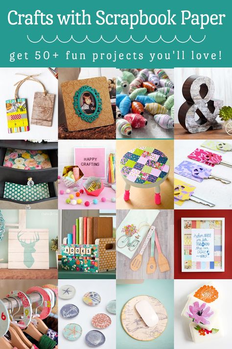 These scrapbook paper crafts are perfect for using up leftover sheets and scraps! If you love pretty paper, you'll love these creative ideas. Scrapbook Paper Projects Diy Crafts, Paper Crafts With Scrapbook Paper, Scrapbook Paper Gifts, Scrapbook Paper Decor, Scrapbook Paper Uses, Leftover Paper Crafts, Trending Paper Crafts, Paper Craft Pictures, Crafts To Make With Scrapbook Paper