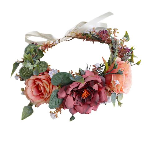 PRICES MAY VARY. Fits most heads size, easy to wear; MATERIAL: Fabric flowers, satin AGE APPROPIATENESS: Children, women of different ages OCCASIONS: Bohemia floral halo headpiece is appropriate for any occasion, such as festivals, wedding, party, beach, snapshot, etc Are you still looking for the hair wreath that can create an instant stunning hair style? Vivivalue Hair Wreaths are wise choices indeed due to their creatively designed styles, the economical price.   Vivivalue have been sourcing Diy Floral Headpiece, Wreath Crown, Floral Hair Wreath, Rose Flower Crown, Boho Flower Crown, Flower Hair Band, Wreath Flower, Floral Halo, Ribbon Wedding