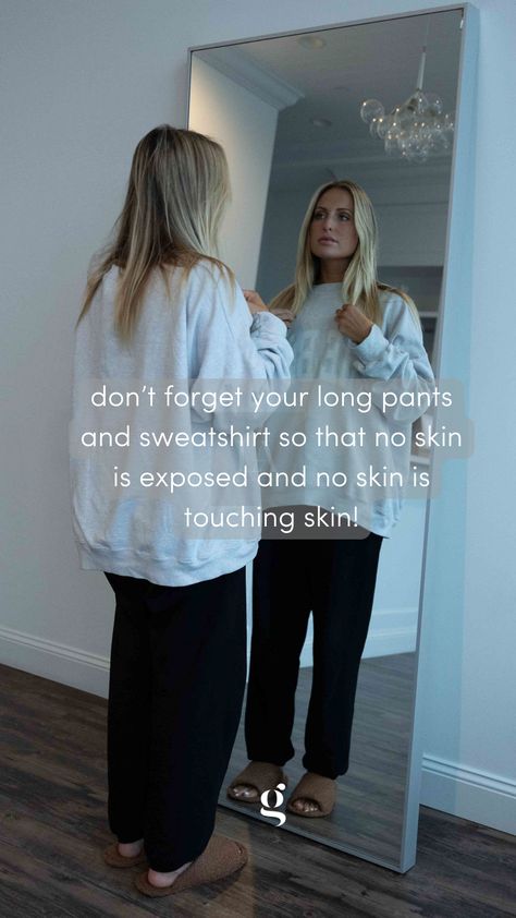 Long pants, long sleeves - all year roung! Spray Tan Funny Humor, Spray Tan Outfit What To Wear, Spray Tan Outfit, Spray Tan Tips, Tan Tips, Glow Tips, Tan Outfit, Spray Tan Business, Tanning Tips