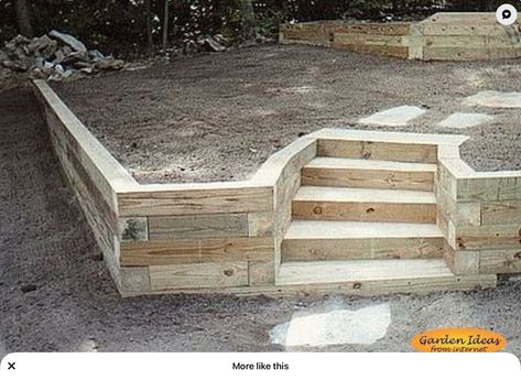 Diy Retaining Wall, Wood Retaining Wall, Backyard Retaining Walls, Landscape Timbers, Sloped Yard, Sloped Backyard, Landscaping Retaining Walls, Garden Stairs, Hillside Landscaping