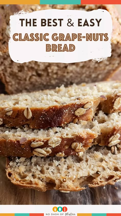 Grape Nut Bread, Grape Nuts Cereal Recipes, Nut Bread Recipe Easy, Grape Nuts Recipes, Best Spaghetti Recipes, Grape Nuts Cereal, Dinner Ideas Crockpot, Nuts Recipes, Best Gluten Free Bread