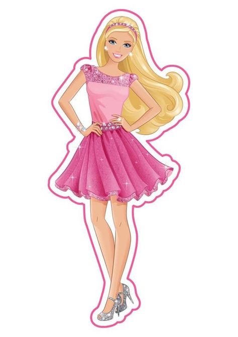 Barbie Png, Barbie Birthday Invitations, Barbie Birthday Cake, Photo Cake Topper, Barbie Party Decorations, Barbie Doll Cakes, Barbie Theme Party, Mickey Mouse Images, Barbie Printables