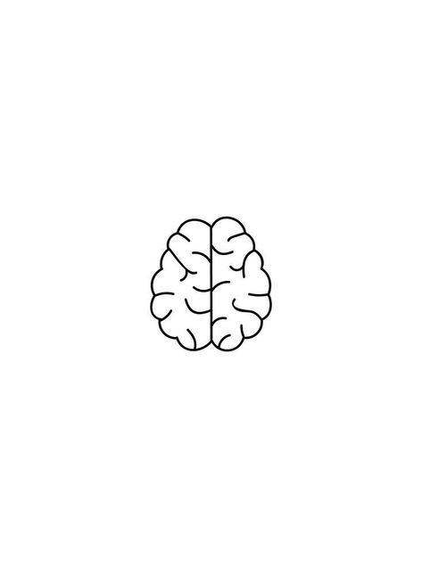 Small Brain Tattoo Simple, How To Draw A Brain, Brain Drawing Simple, Brain Doodle, Brain Design, Brain Icon, Brain Drawing, Brain Tattoo, Brain Illustration