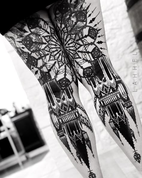 Cathedral Tattoo, Church Tattoo, Castle Tattoo, Medieval Tattoo, Rose Window, Skeleton Hand Tattoo, Spooky Tattoos, Gothic Tattoo, Yoga Iyengar