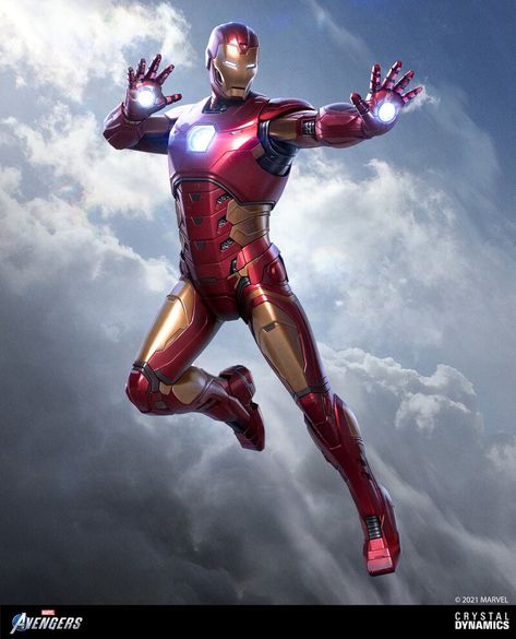 ArtStation - Marvels Avengers: Iron Man - Iconic Outfit, Brandon Russell Character Posing, Avengers Game, Dragon Nest Warrior, Avengers Games, Marvel Concept Art, Avengers Iron Man, Spiderman Art Sketch, Iron Man Art, Iron Man Suit