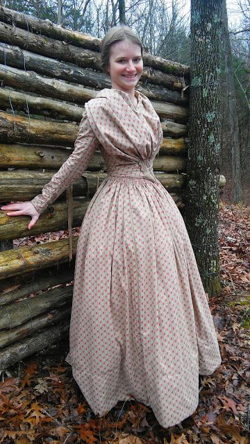 The Sewing Goatherd: The Completely Handsewn 1840's Dress - Done! 1840s Day Dress, 1850s Day Dress, 1840 Dress, 1840s Dress, Pioneer Clothing, Patterns Of Fashion, Bodice Pattern, Dairy Goats, 19th Century Fashion