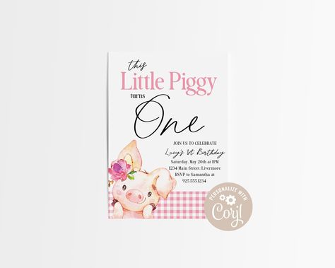 Pink Farm Birthday, Birthday Party Pink, This Little Piggy, Farm Birthday, Farm Theme, How To Have Twins, Party Girl, Birthday Printables, Girl First Birthday