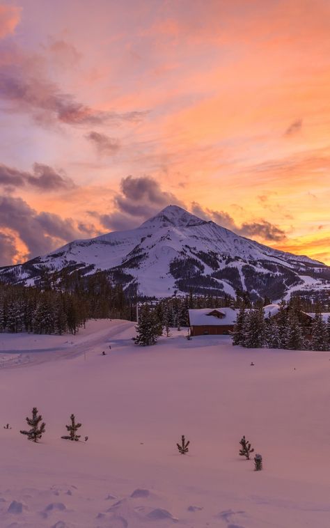 #montana #mountain #snow #sunset #winter #Nature. Read more: https://wallpapershd.info/wallpaper-winter-mountain-montana-snow-sunset-1584296584.html Check more at https://wallpapershd.info/wallpaper-winter-mountain-montana-snow-sunset-1584296584.html Mountain Aesthetic Wallpaper, Montana Aesthetic, Snow Sunset, Montana Winter, Sunset Winter, Skiing Aesthetic, Magical Sky, Mountain Vibes, Mountain Aesthetic