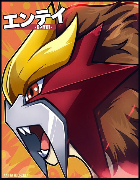 Entei Pokemon Art, Pokemon Cover, Pokemon Entei, Entei Pokemon, Kartu Pokemon, Pokemon Silver, Pokemon Game Characters, Pokemon Movies, Cool Pokemon Wallpapers