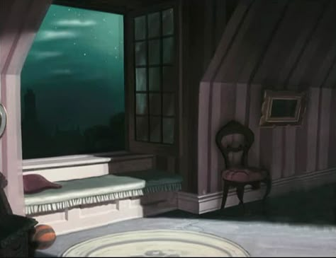 Peter Pan Animation, Peter Pan Background, Peter Pan Window, Peter Pan Room, Illustrated Backgrounds, Disney Landscape, Gouache Practice, Disney Stills, Peter Pan Bedroom