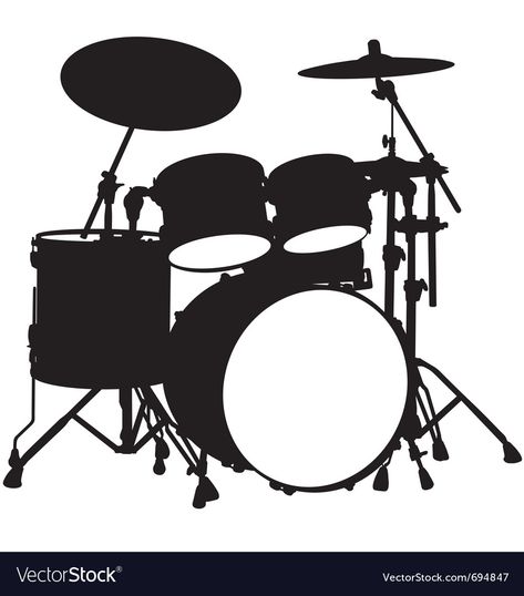 Drum Pictures, Drum Designs Art, Drum Silhouette, Drumkit Drawing, Drums Silhouette, Cartoon Drum Set, Drum Kit Illustration, Tractor Silhouette, Liverpool Logo